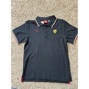 Boys NWT BLack Puma Ferrari Embroidered Polo Ferrari Merch Puma Brand Medium Med